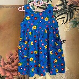 Blue cotton floral print pocket tank sleeveless dress sz 3t